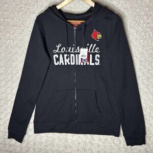 NWT Women's XL‎ Louisville Cardinals Full-Zip Hoodie Black Embroidered